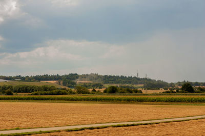 Scenic view of field against sky