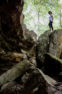 Man standing on rock