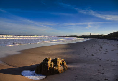 Scenic view of beach against sky