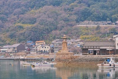 Buildings in lake