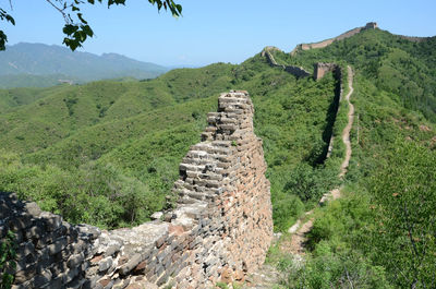 Landscape with mountain range in background