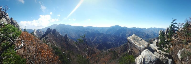Scenic view of mountains against sky