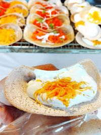 Close-up of food on table