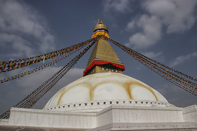 Low angle view of traditional building against sky