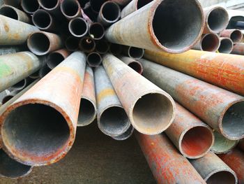 Close-up of metal pipes