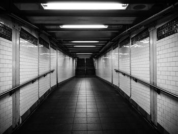 Empty corridor of subway station