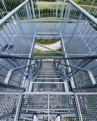 High angle view of empty bridge