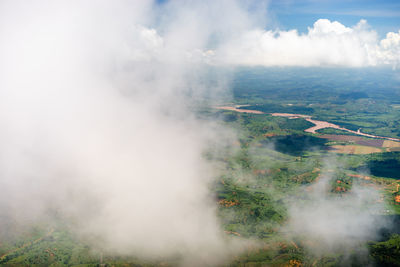 Aerial view of landscape against sky