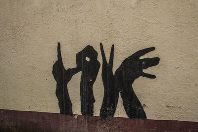 Close-up of painting on wall