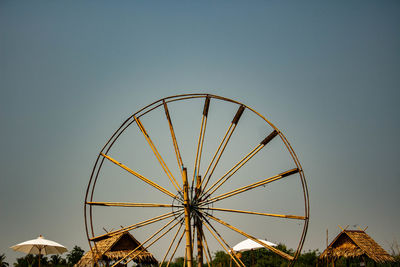 Low angle view of ferris wheel against clear sky