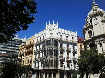 Low angle view of building against clear sky