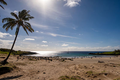 Scenic view of beach against sky