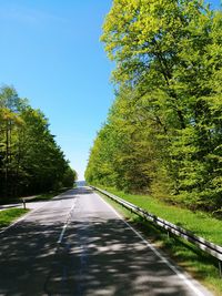 Road amidst trees against sky