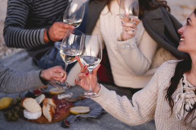 Group of people drinking water