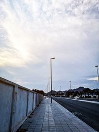 Street against sky in city