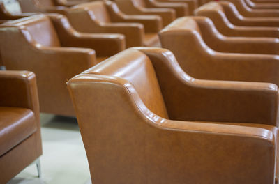 Full frame shot of empty chairs