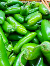 Full frame shot of hot and spicy jalapeño peppers