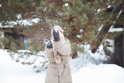 Close-up of snow on leaf during winter