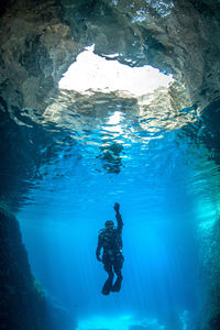 Man swimming in sea