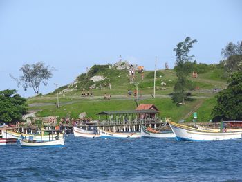 Boats in sea