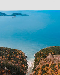 High angle view of sea against sky