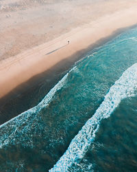 High angle view of shore and beach