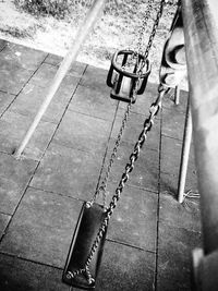 Woman walking on footpath