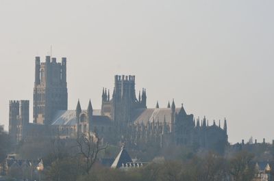 View of cityscape against clear sky