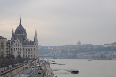 View of cathedral in city against sky