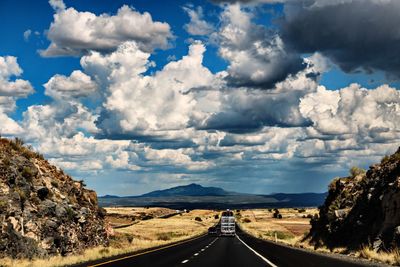 Empty road along landscape