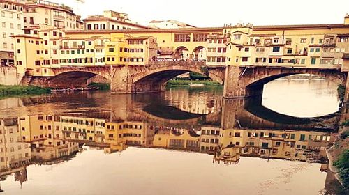 Arch bridge over river