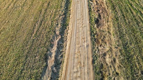 High angle view of agricultural field