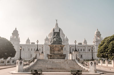 View of temple building against clear sky