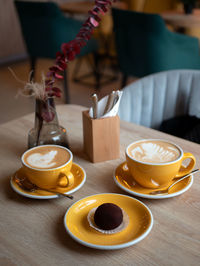 Close-up of coffee on table