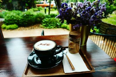 Coffee on table at home