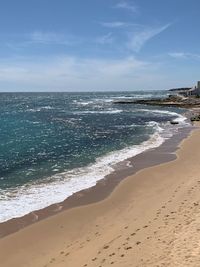 Scenic view of beach against sky