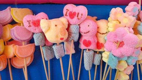 Close-up of multi colored candies