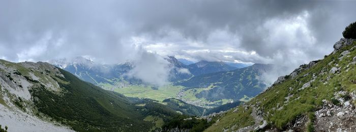 Panoramic view of mountains against sky