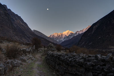 Scenic view of mountains against clear sky