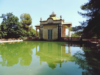 Reflection of buildings in water