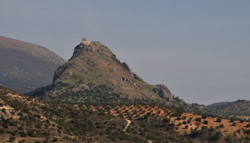 Scenic view of landscape against clear sky