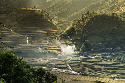 High angle view of city