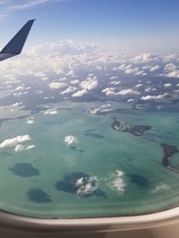 Aerial view of sea against sky