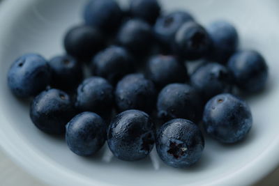 Close-up of blueberries in bowl