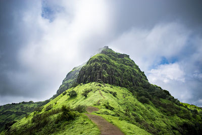 Low angle view of mountain against sky