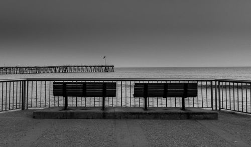 Scenic view of sea seen from walkway