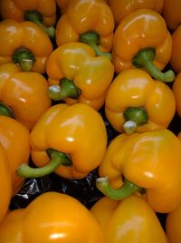 Full frame of bell peppers in market