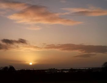 Scenic view of silhouette landscape against sky during sunset