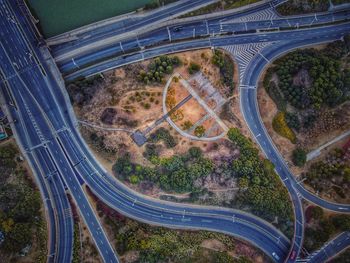 High angle view of road in city