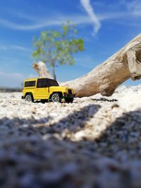 Close-up of toy car